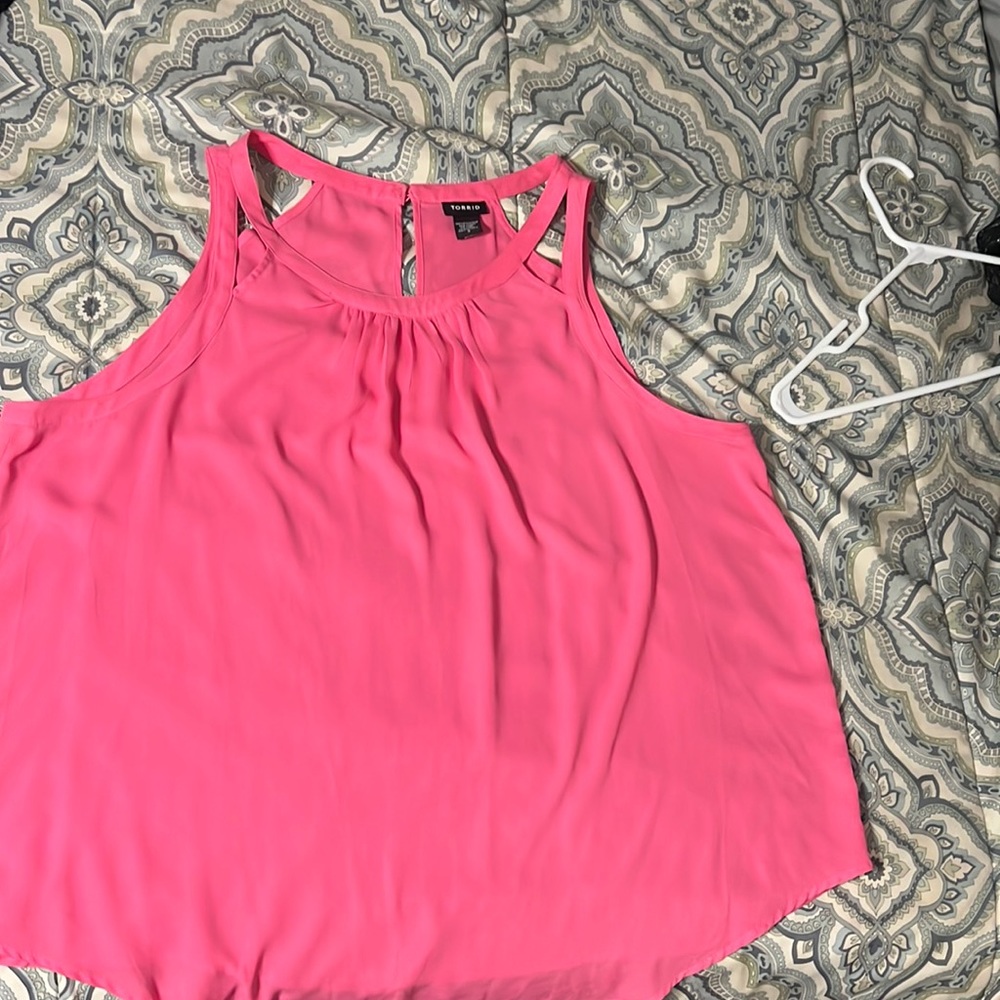 Beautiful pink blouse. Dress up, dress down, professional office wear.